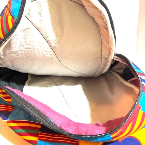African ankara unisex handmade geometric backpack main image 4
